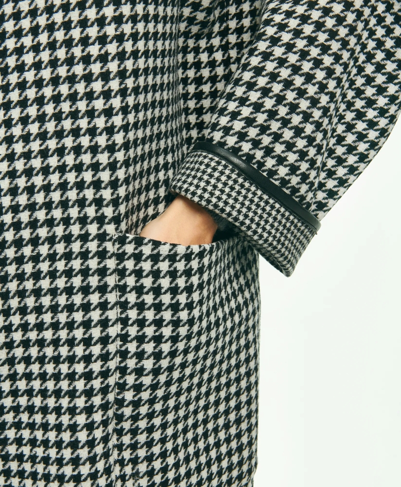 Reversible Wool Houndstooth Open Front Coat, image 7