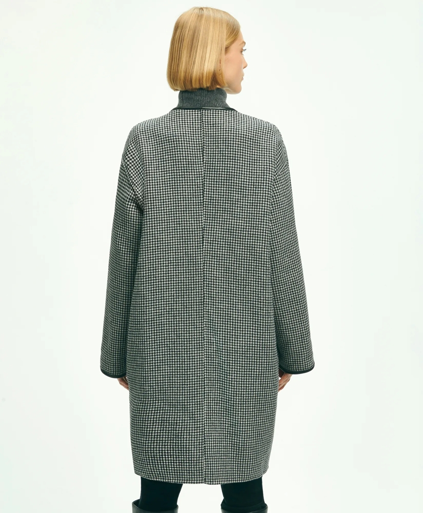 Reversible Wool Houndstooth Open Front Coat, image 8