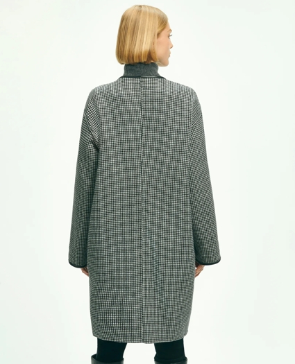 Reversible Wool Houndstooth Open Front Coat, image 8