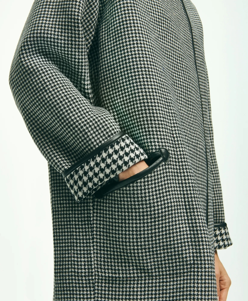 Reversible Wool Houndstooth Open Front Coat, image 9