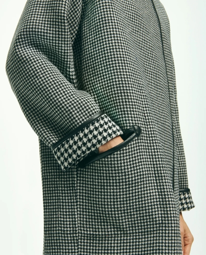 Reversible Wool Houndstooth Open Front Coat, image 9