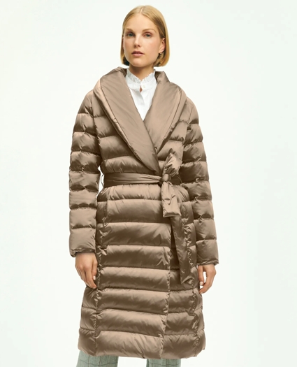 Down Water-Resistant Belted Puffer Coat, image 1
