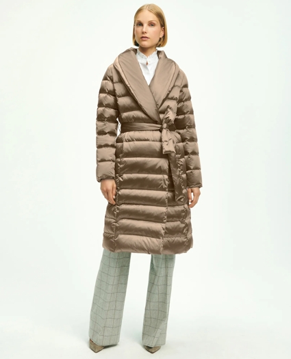 Down Water-Resistant Belted Puffer Coat, image 3