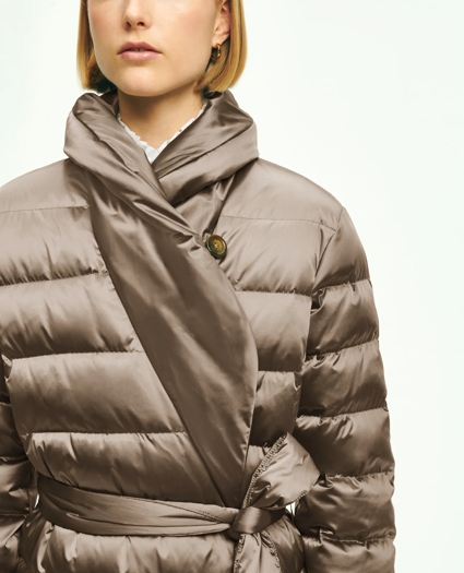 Down Water-Resistant Belted Puffer Coat, image 4