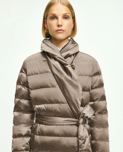 Down Water-Resistant Belted Puffer Coat, image 8