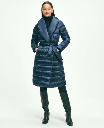 Down Water-Resistant Belted Puffer Coat, image 1