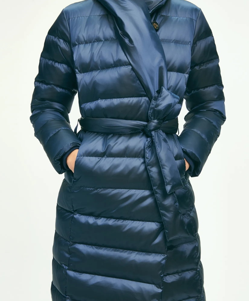 Down Water-Resistant Belted Puffer Coat, image 4