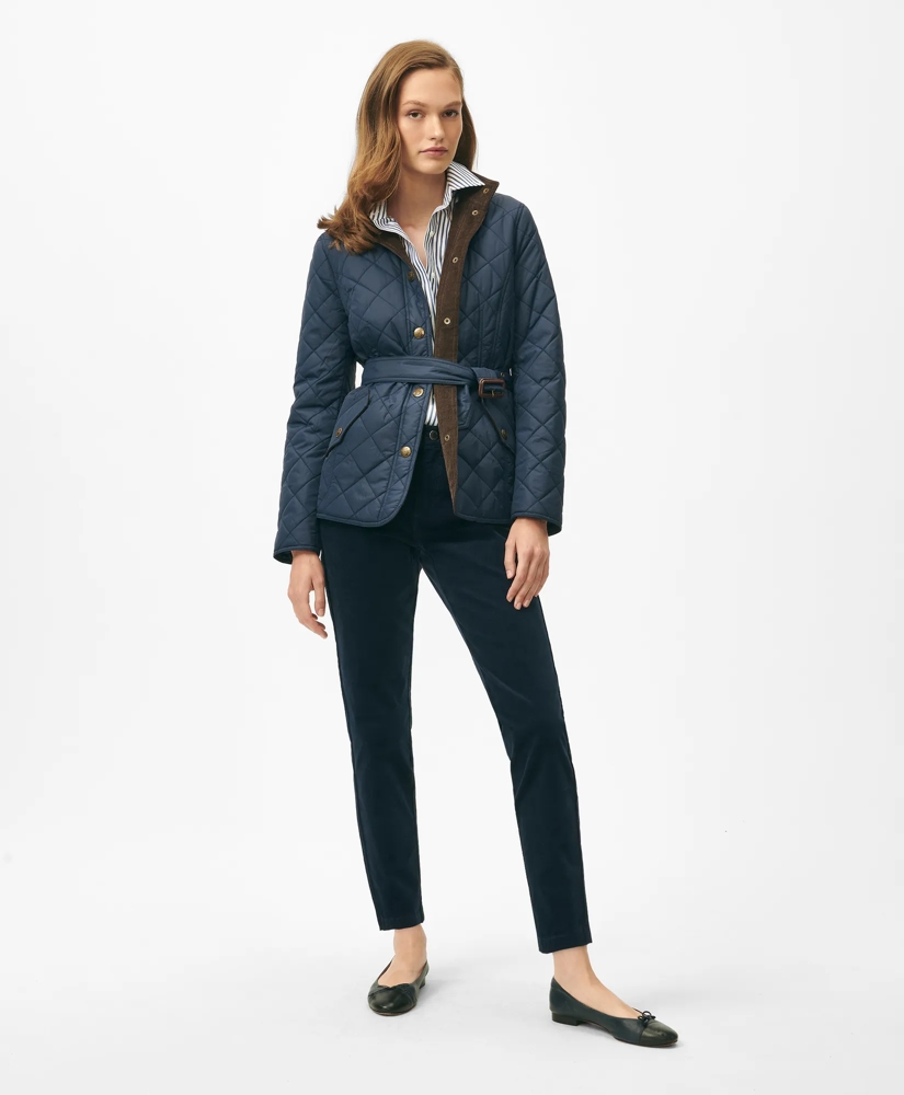 Belted Military-Inspired Quilted Jacket in Nylon, image 2