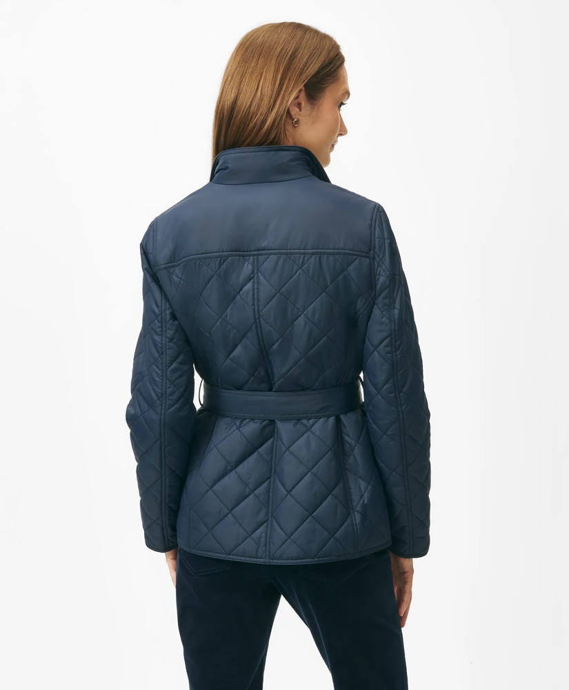 Belted Military-Inspired Quilted Jacket in Nylon, image 3