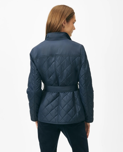 Belted Military-Inspired Quilted Jacket in Nylon, image 3