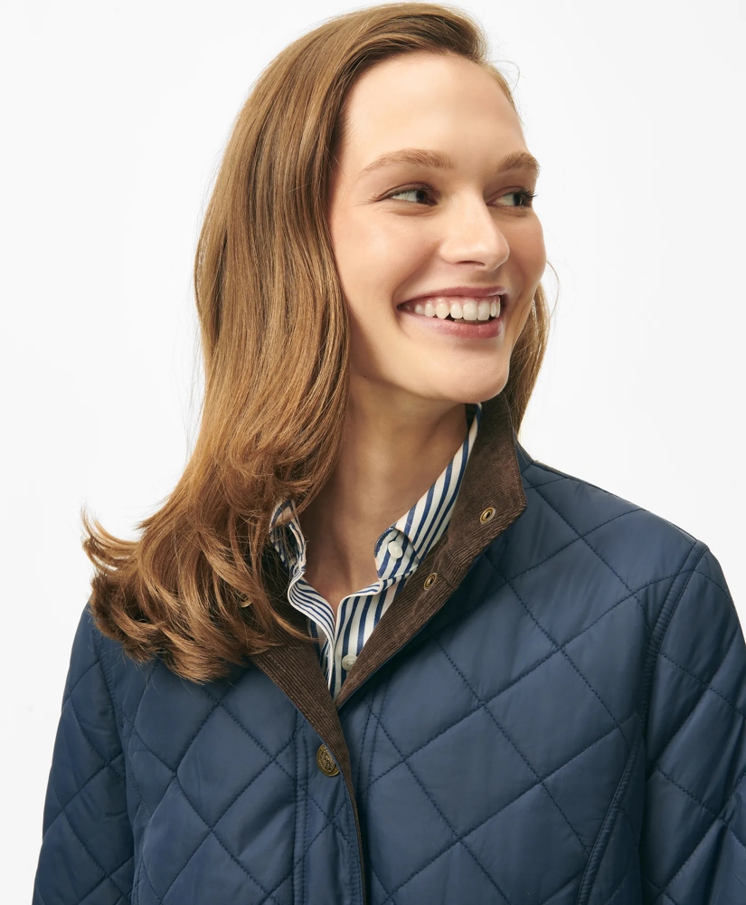 Belted Military-Inspired Quilted Jacket in Nylon, image 4