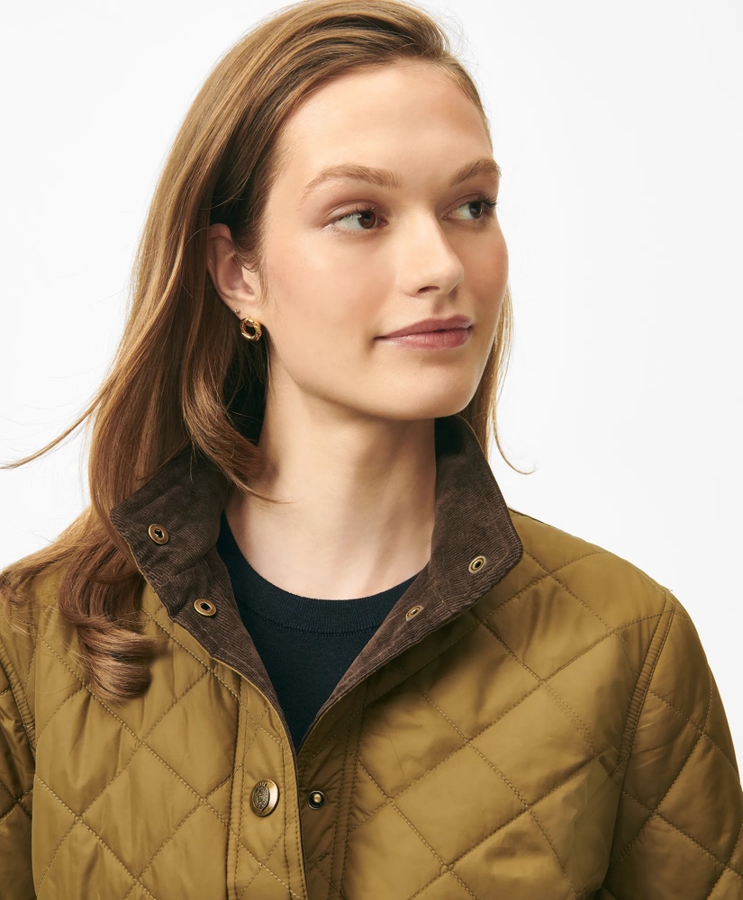 Belted Military-Inspired Quilted Jacket in Nylon, image 7