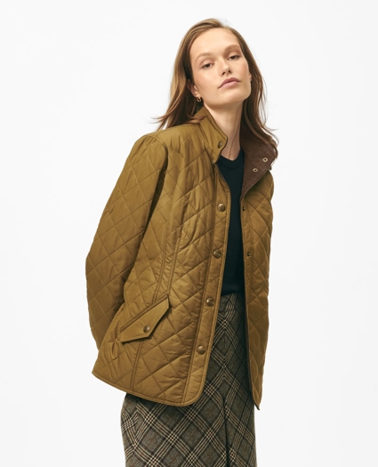 Belted Military-Inspired Quilted Jacket in Nylon, image 1
