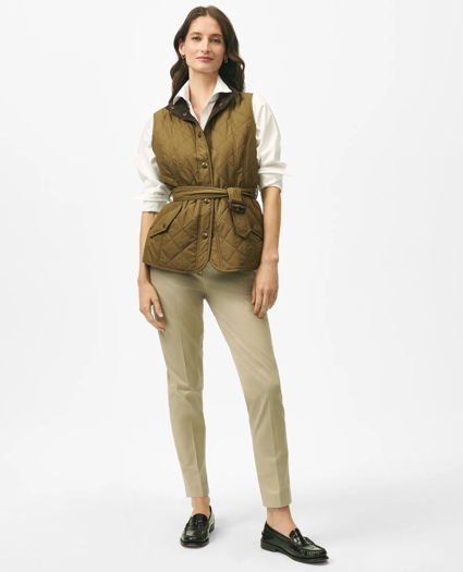 Belted Military-Inspired Quilted Vest in Nylon, image 1