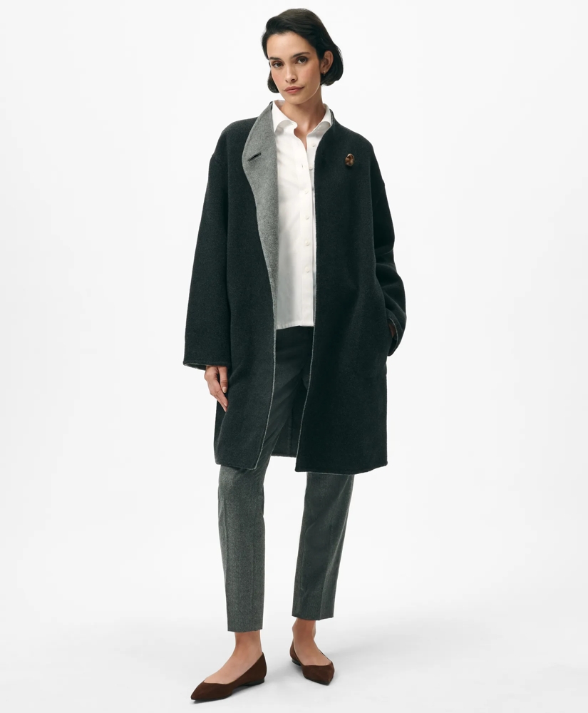 Reversible Single-Button Coat in Wool Blend, image 3