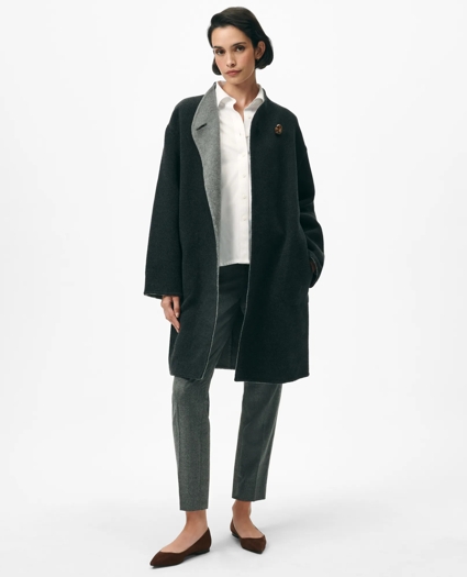 Reversible Single-Button Coat in Wool Blend, image 3