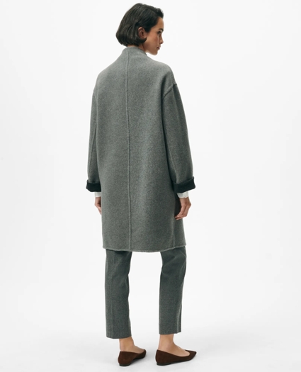Reversible Single-Button Coat in Wool Blend, image 6