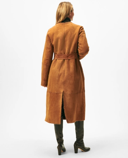 Reversible Belted Shearling Coat, image 7