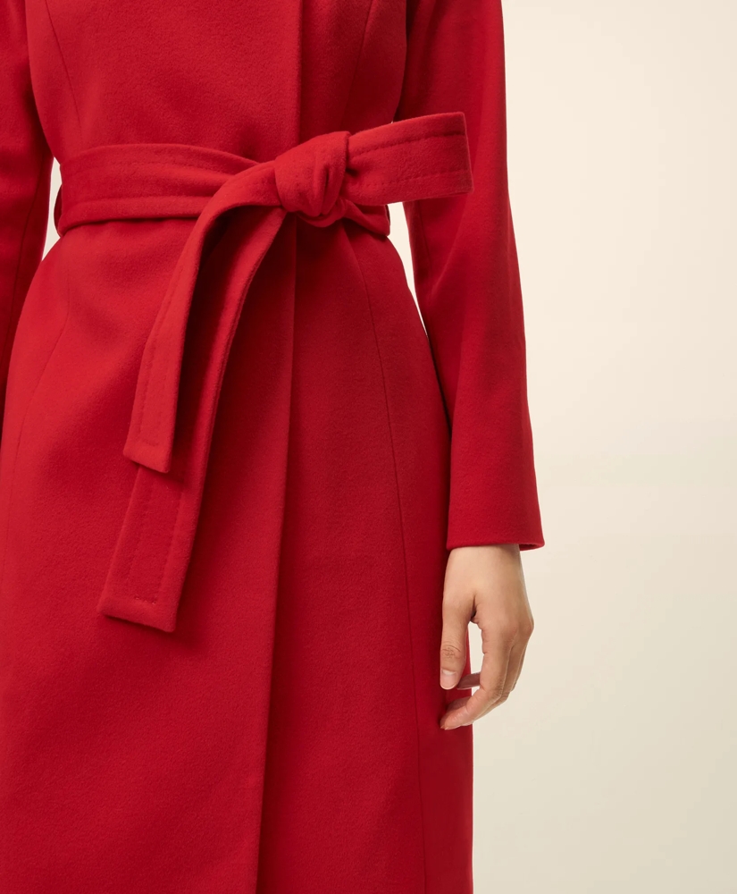 Wrap Coat in Water-Repellent Brushed-Twill Wool, image 5