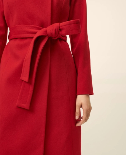 Wrap Coat in Water-Repellent Brushed-Twill Wool, image 5