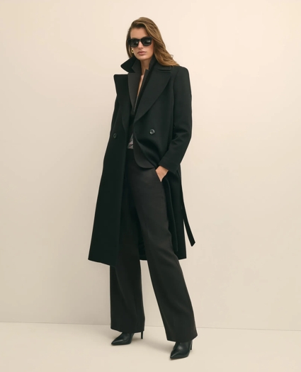 Notch Collar Coat in Water-Repellent Brushed-Twill Wool, image 1