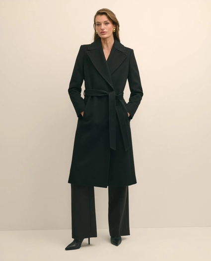 Notch Collar Coat in Water-Repellent Brushed-Twill Wool, image 2