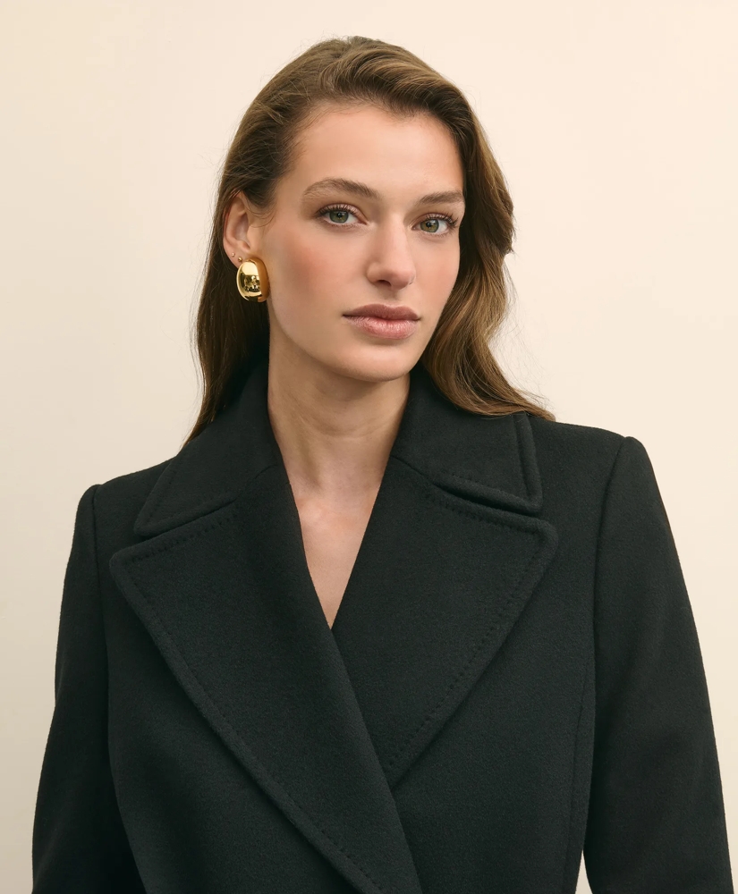 Notch Collar Coat in Water-Repellent Brushed-Twill Wool, image 3