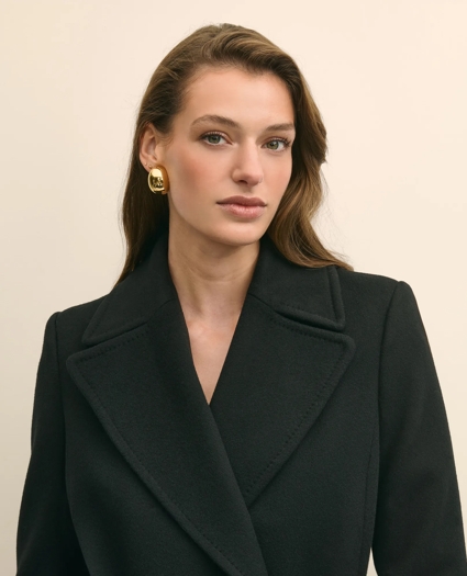 Notch Collar Coat in Water-Repellent Brushed-Twill Wool, image 3