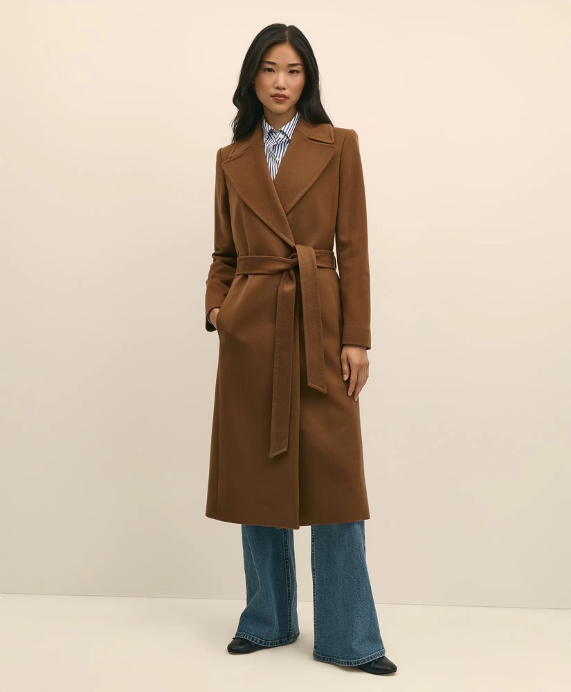 Notch Collar Coat in Water-Repellent Brushed-Twill Wool, image 3