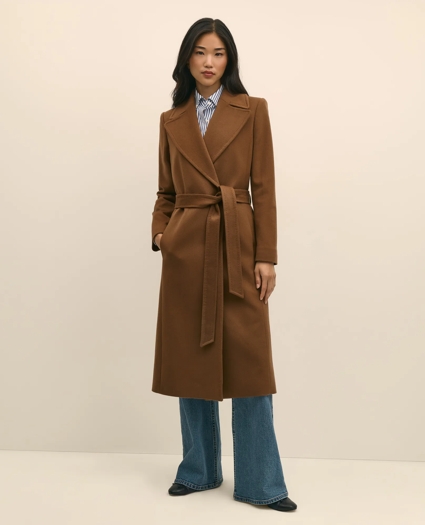 Notch Collar Coat in Water-Repellent Brushed-Twill Wool, image 3