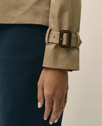 Supima® Cotton Water Repellent Cropped Trench Coat, image 4