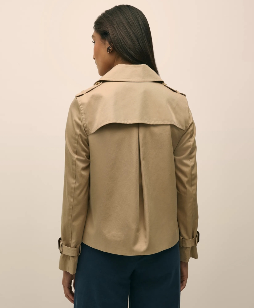 名作 Supima Cotton Water Repellent Cropped Trench Coat | Brooks ジャケット・アウター