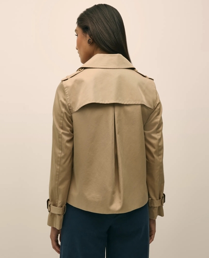 Supima® Cotton Water Repellent Cropped Trench Coat, image 6