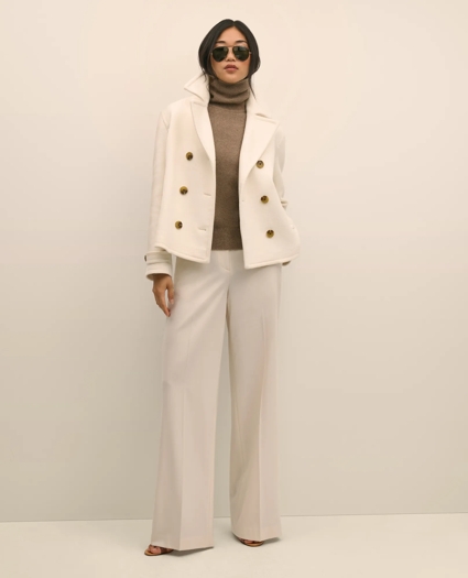 Wool Double-Faced Cropped Peacoat, image 1