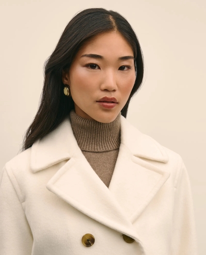 Wool Double-Faced Cropped Peacoat, image 2