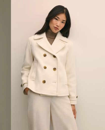 Wool Double-Faced Cropped Peacoat, image 3