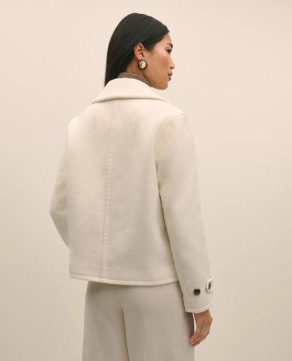 Wool Double-Faced Cropped Peacoat, image 4
