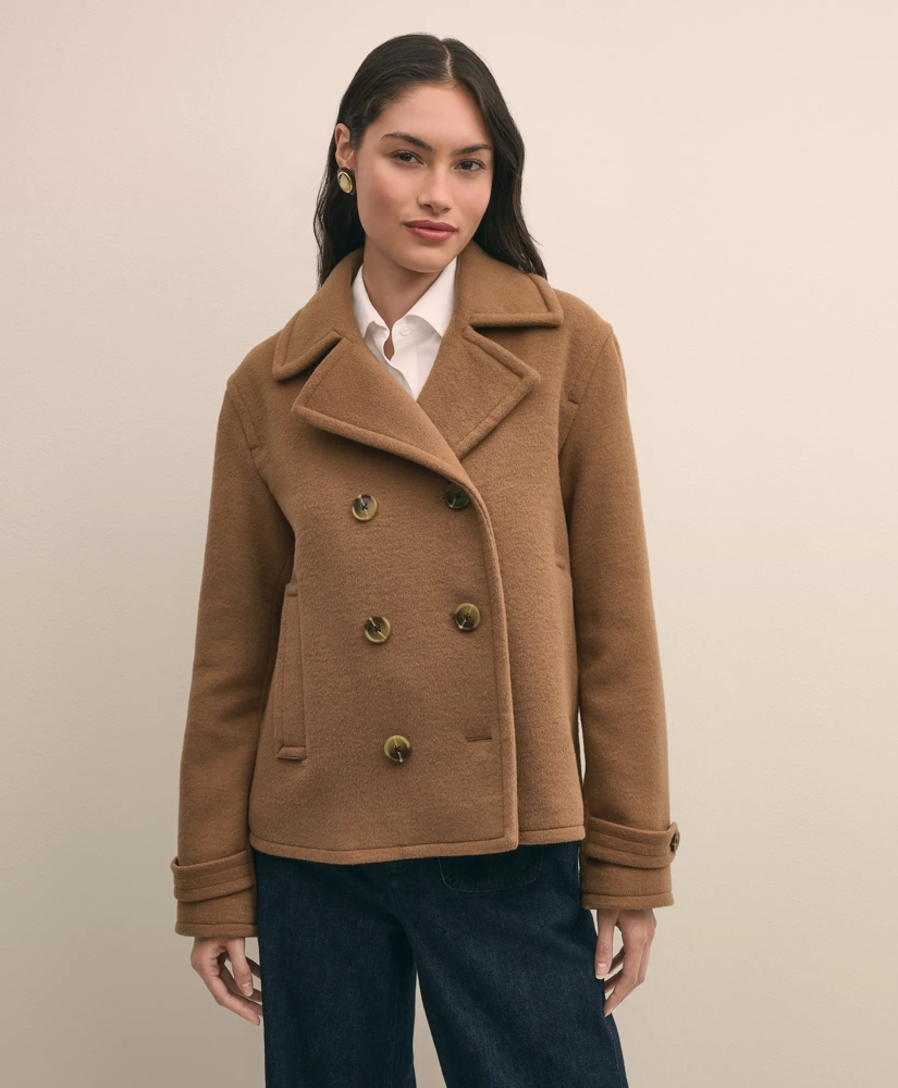 Wool Double-Faced Cropped Peacoat