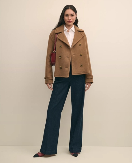 Wool Double-Faced Cropped Peacoat, image 2