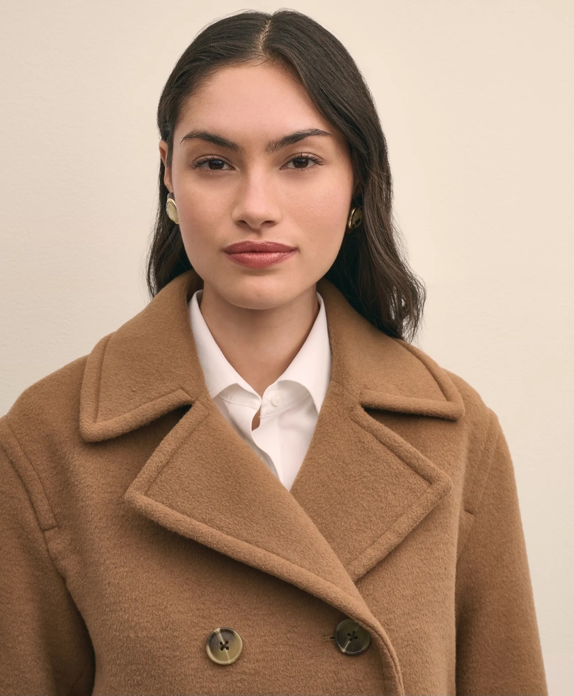 Wool Double-Faced Cropped Peacoat, image 3