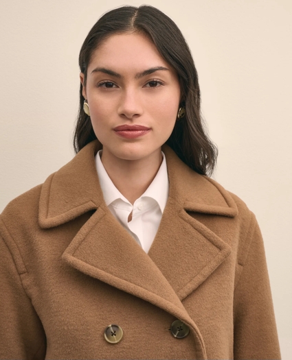 Wool Double-Faced Cropped Peacoat, image 3