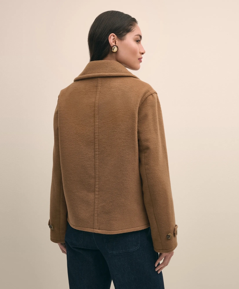 Wool Double-Faced Cropped Peacoat, image 4