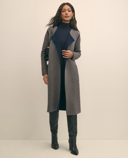Merino Wool-Cashmere Belted Reversible Sweater Jacket, image 1