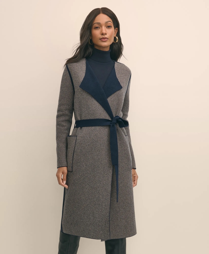 Merino Wool-Cashmere Belted Reversible Sweater Jacket, image 3