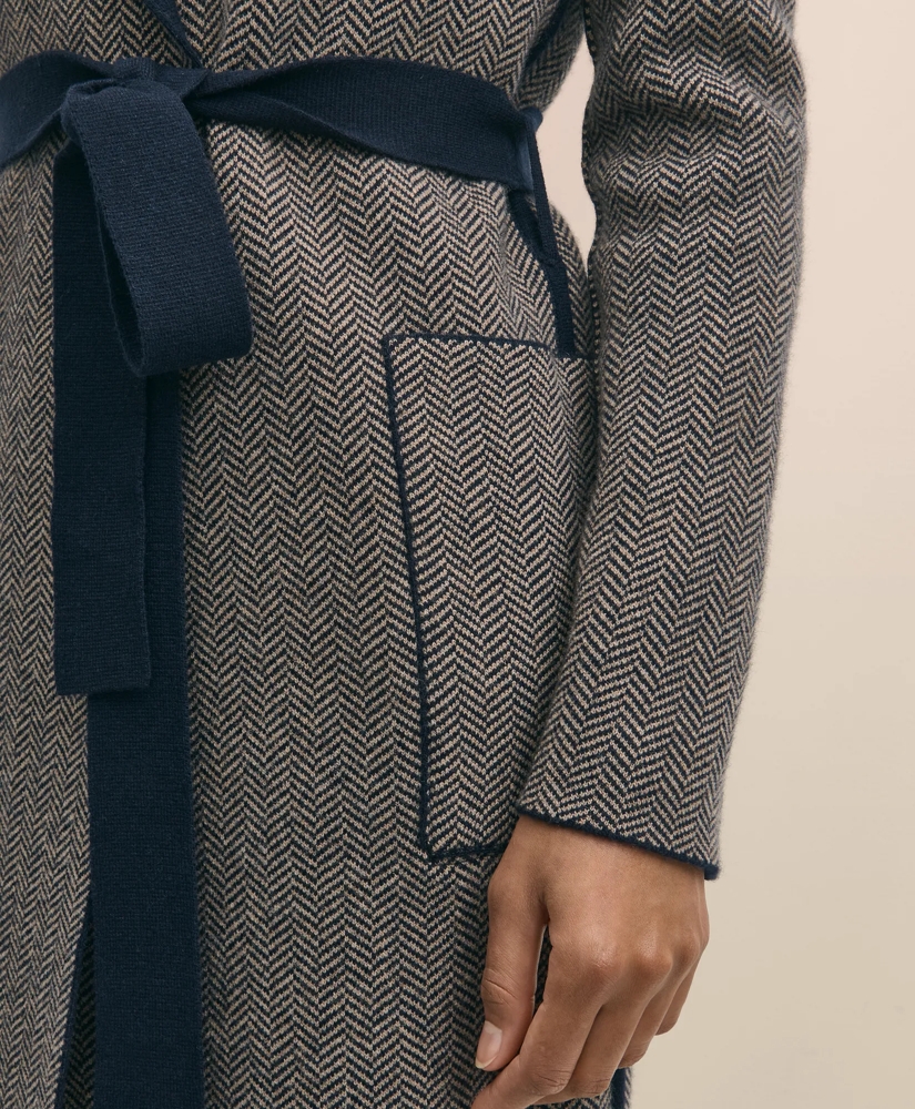 Merino Wool-Cashmere Belted Reversible Sweater Jacket, image 4