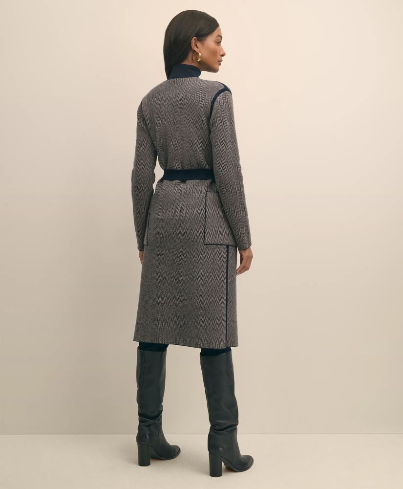 Merino Wool-Cashmere Belted Reversible Sweater Jacket, image 5