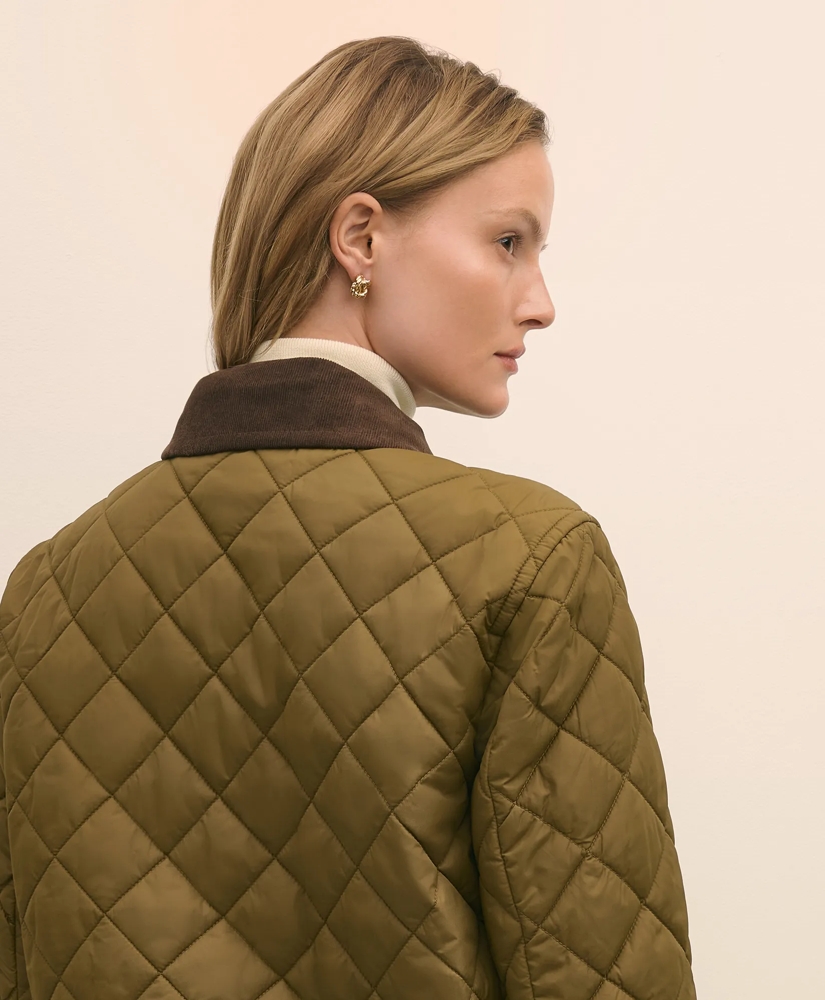 Cropped Quilted Hooded Jacket With Suede Trim, image 5