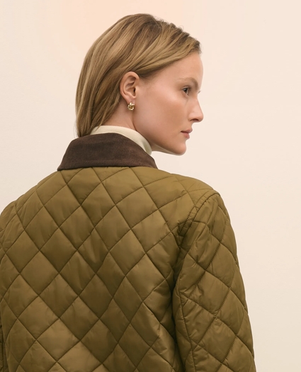 Cropped Quilted Hooded Jacket With Suede Trim, image 5