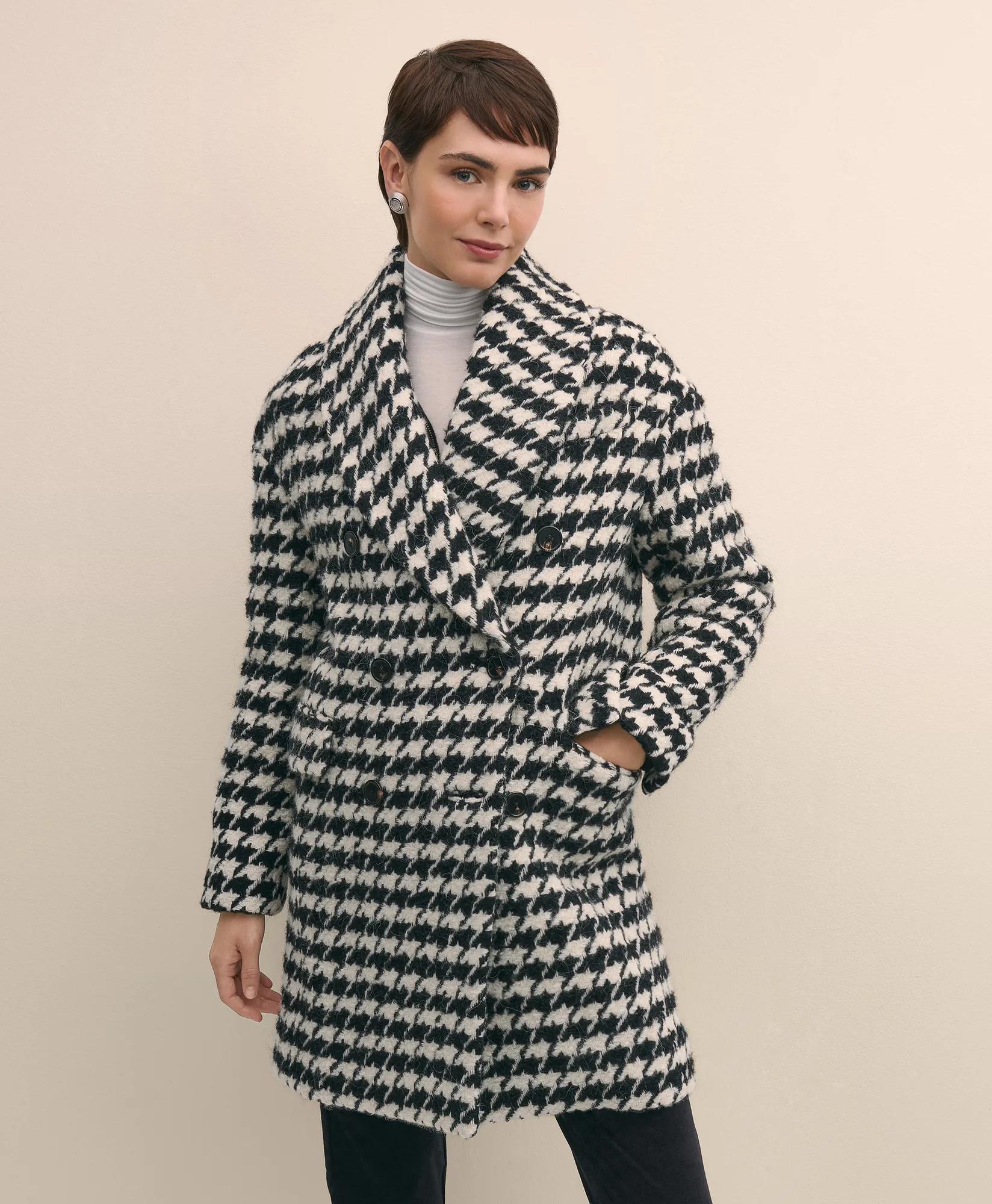 Oversized Wool Houndstooth Coat secondary