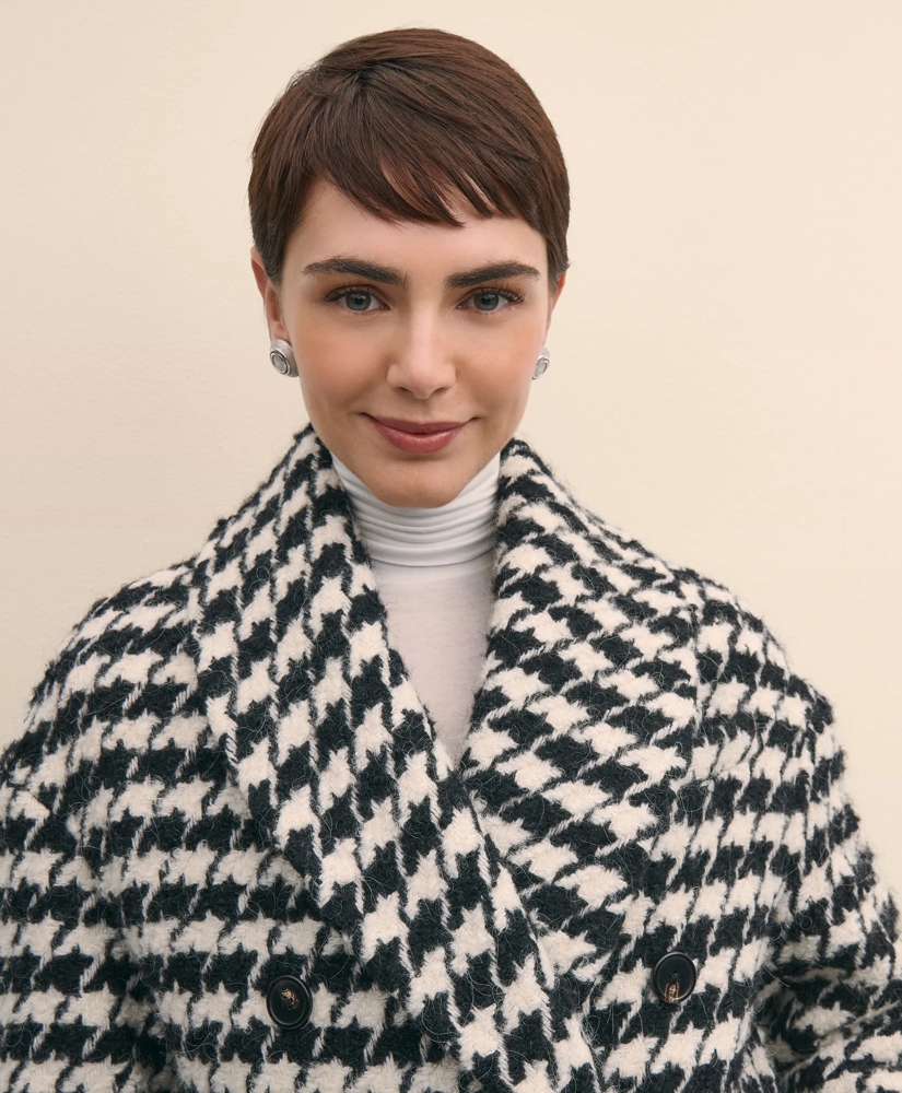 Oversized Wool Houndstooth Coat, image 3